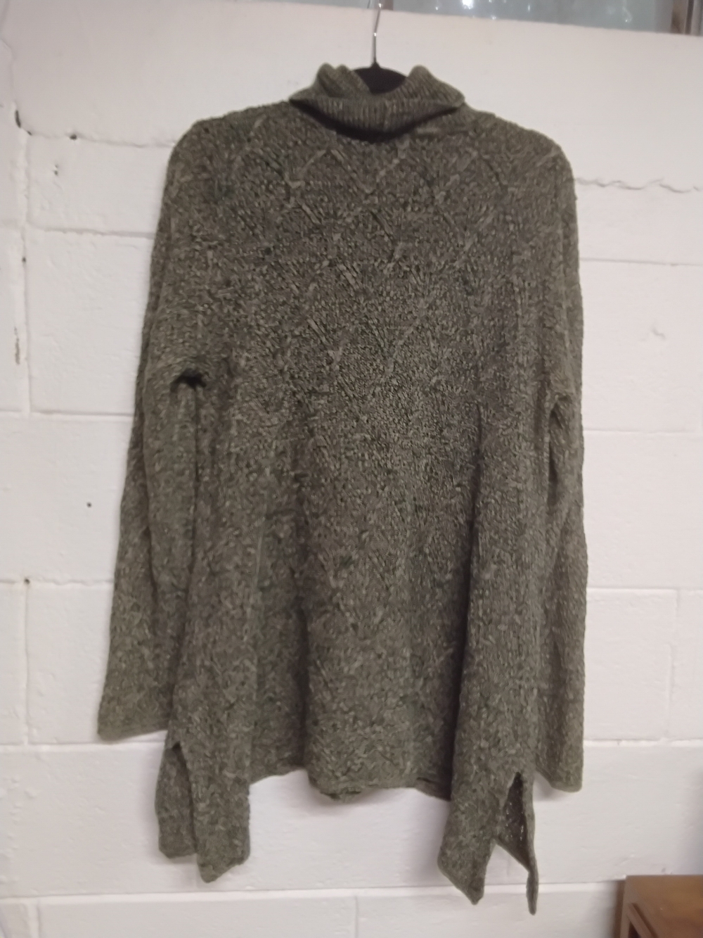 Eighty Eight Eight  Olive Cable Knit Turtleneck Sweater